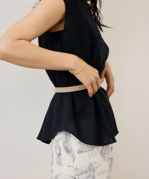 ROPE' / ロペ シャツ・ブラウス | カラミ織りタックナロースタンドブラウス/セットアップ対応・イージーケア | 詳細5