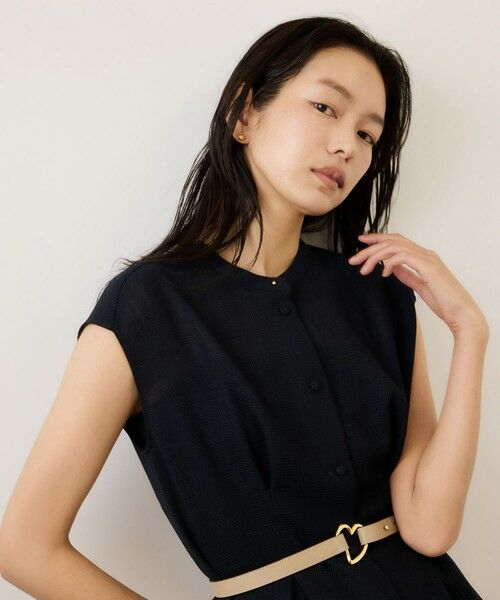 ROPE' / ロペ シャツ・ブラウス | カラミ織りタックナロースタンドブラウス/セットアップ対応・イージーケア | 詳細6