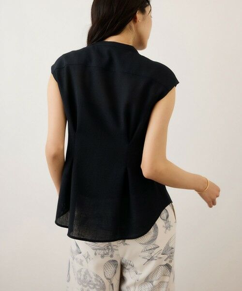 ROPE' / ロペ シャツ・ブラウス | カラミ織りタックナロースタンドブラウス/セットアップ対応・イージーケア | 詳細7