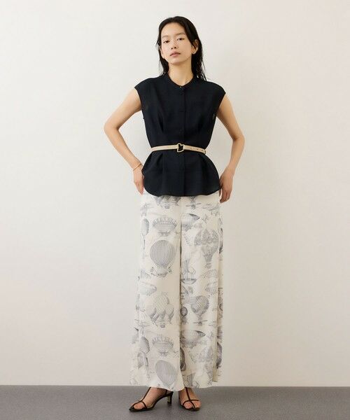 ROPE' / ロペ シャツ・ブラウス | カラミ織りタックナロースタンドブラウス/セットアップ対応・イージーケア | 詳細9