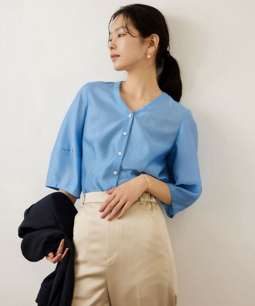 ROPE' / ロペ シャツ・ブラウス | ランタンスリーブシルクライクブラウス | 詳細5