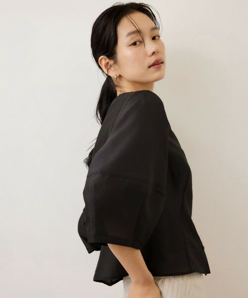 ROPE' / ロペ シャツ・ブラウス | ランタンスリーブシルクライクブラウス（スミクロ(05)）