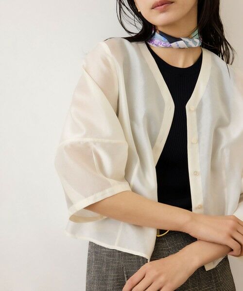 ROPE' / ロペ シャツ・ブラウス | ランタンスリーブシルクライクブラウス（オフホワイト(15)）