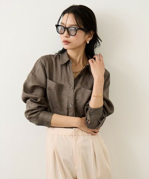 ROPE' / ロペ シャツ・ブラウス | ウォッシュリネンベーシックシャツ/イージーケア | 詳細14