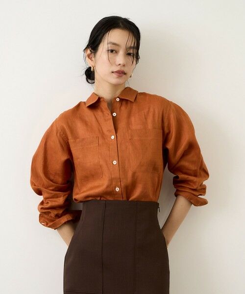 ROPE' / ロペ シャツ・ブラウス | ウォッシュリネンベーシックシャツ/イージーケア | 詳細3