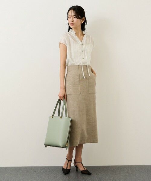 ROPE' / ロペ シャツ・ブラウス | 【一部WEB限定】スタンドフリルスキッパーブラウス(無地・ピンストライプ)/イージーケア | 詳細10