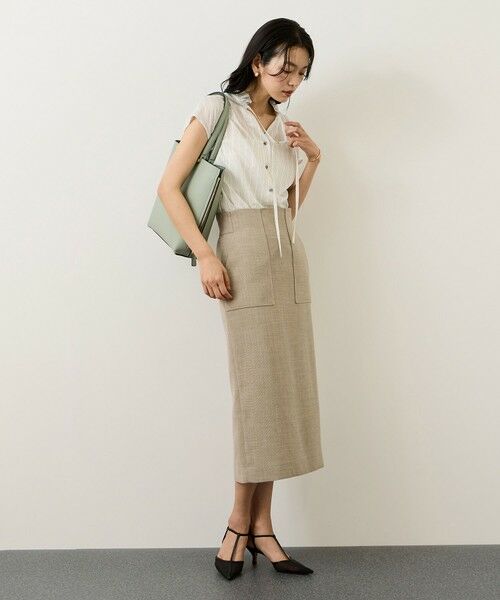 ROPE' / ロペ シャツ・ブラウス | 【一部WEB限定】スタンドフリルスキッパーブラウス(無地・ピンストライプ)/イージーケア | 詳細11