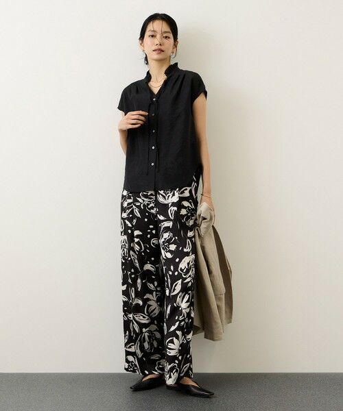 ROPE' / ロペ シャツ・ブラウス | 【一部WEB限定】スタンドフリルスキッパーブラウス(無地・ピンストライプ)/イージーケア | 詳細13