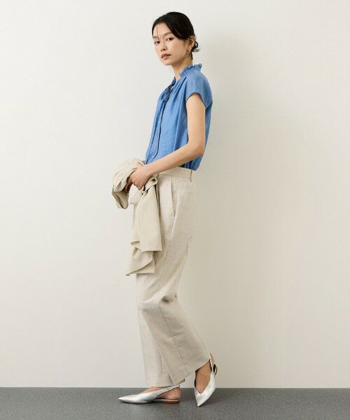 ROPE' / ロペ シャツ・ブラウス | 【一部WEB限定】スタンドフリルスキッパーブラウス(無地・ピンストライプ)/イージーケア | 詳細16