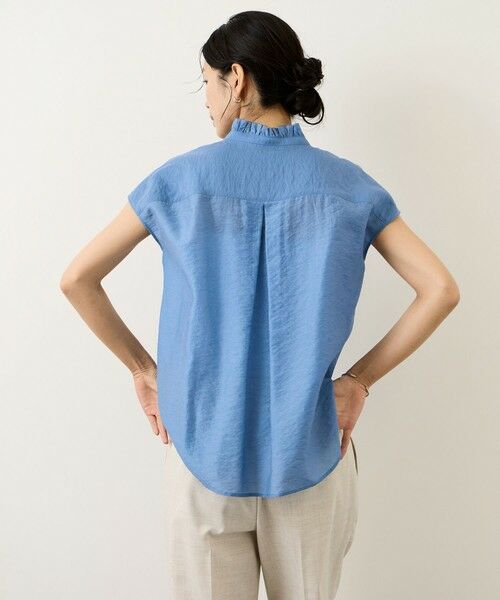 ROPE' / ロペ シャツ・ブラウス | 【一部WEB限定】スタンドフリルスキッパーブラウス(無地・ピンストライプ)/イージーケア | 詳細2