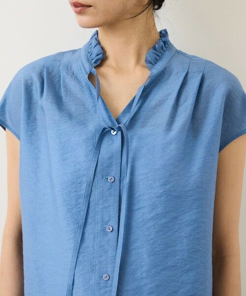 ROPE' / ロペ シャツ・ブラウス | 【一部WEB限定】スタンドフリルスキッパーブラウス(無地・ピンストライプ)/イージーケア | 詳細22