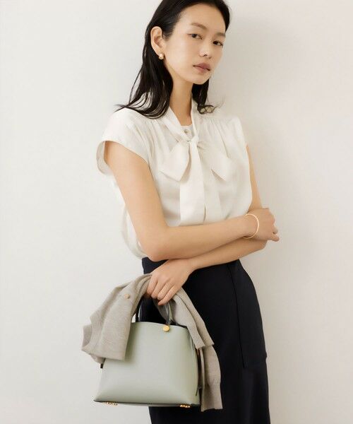 ROPE' / ロペ シャツ・ブラウス | サテンシルケットボウタイブラウス/イージーケア | 詳細7