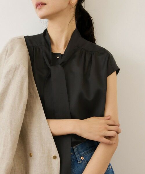 ROPE' / ロペ シャツ・ブラウス | サテンシルケットボウタイブラウス/イージーケア | 詳細8
