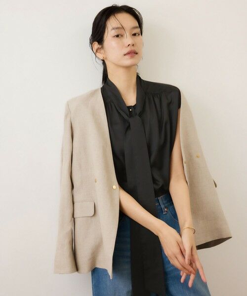 ROPE' / ロペ シャツ・ブラウス | サテンシルケットボウタイブラウス/イージーケア | 詳細12