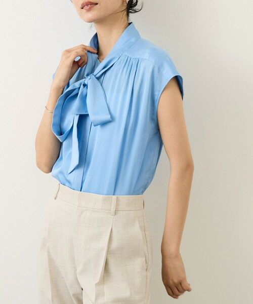 ROPE' / ロペ シャツ・ブラウス | サテンシルケットボウタイブラウス/イージーケア | 詳細14