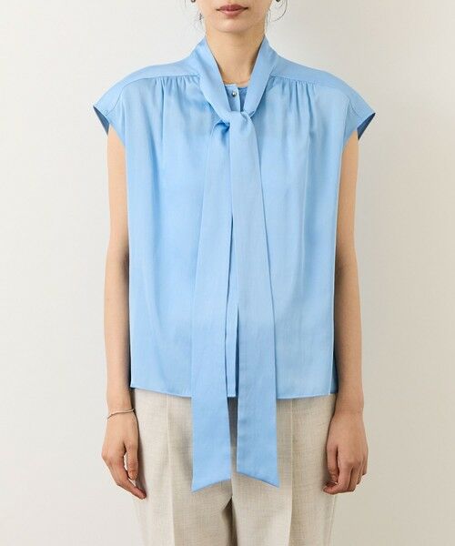 ROPE' / ロペ シャツ・ブラウス | サテンシルケットボウタイブラウス/イージーケア | 詳細15