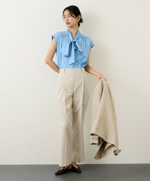 ROPE' / ロペ シャツ・ブラウス | サテンシルケットボウタイブラウス/イージーケア | 詳細1