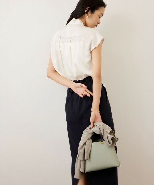 ROPE' / ロペ シャツ・ブラウス | サテンシルケットボウタイブラウス/イージーケア | 詳細4