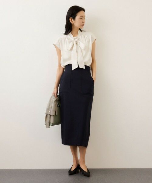 ROPE' / ロペ シャツ・ブラウス | サテンシルケットボウタイブラウス/イージーケア | 詳細5