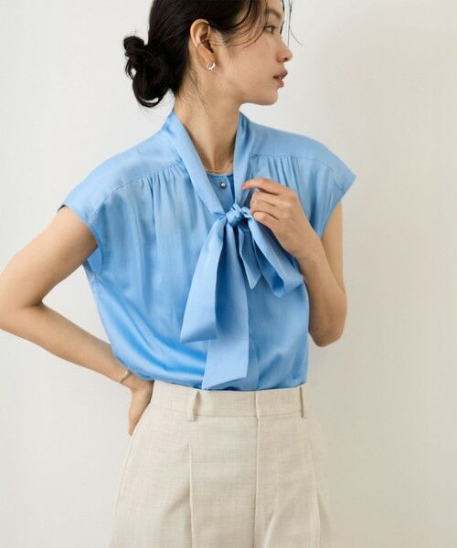ROPE' / ロペ シャツ・ブラウス | サテンシルケットボウタイブラウス/イージーケア | 詳細27