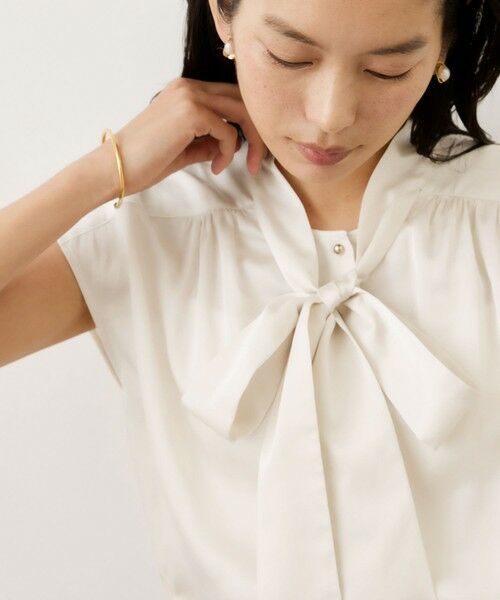 ROPE' / ロペ シャツ・ブラウス | サテンシルケットボウタイブラウス/イージーケア | 詳細28