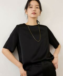 ROPE' / ロペ シャツ・ブラウス | ドレープサテンティーブラウス/セットアップ対応・イージーケア