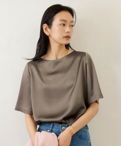 ROPE' / ロペ シャツ・ブラウス | ドレープサテンティーブラウス/セットアップ対応・イージーケア