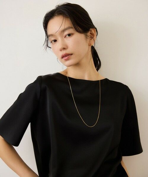 ROPE' / ロペ シャツ・ブラウス | ドレープサテンティーブラウス/セットアップ対応・イージーケア | 詳細15