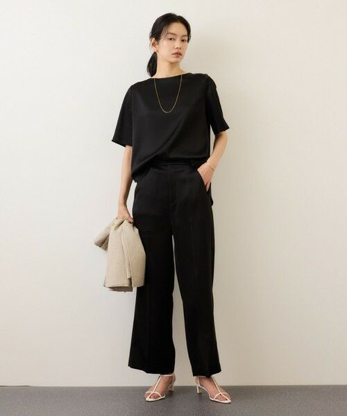 ROPE' / ロペ シャツ・ブラウス | ドレープサテンティーブラウス/セットアップ対応・イージーケア | 詳細18