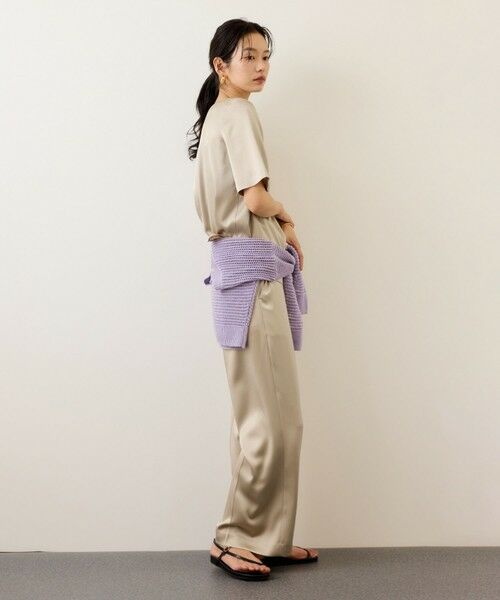 ROPE' / ロペ シャツ・ブラウス | ドレープサテンティーブラウス/セットアップ対応・イージーケア | 詳細5