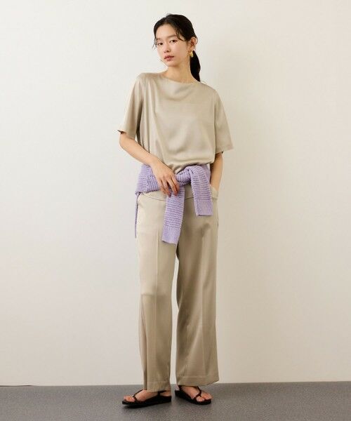 ROPE' / ロペ シャツ・ブラウス | ドレープサテンティーブラウス/セットアップ対応・イージーケア | 詳細6