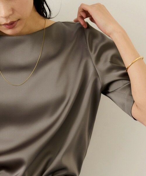 ROPE' / ロペ シャツ・ブラウス | ドレープサテンティーブラウス/セットアップ対応・イージーケア | 詳細9