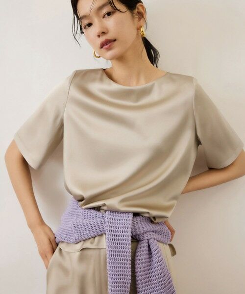 ROPE' / ロペ シャツ・ブラウス | ドレープサテンティーブラウス/セットアップ対応・イージーケア | 詳細28