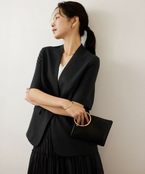 ROPE' / ロペ ノーカラージャケット | リネンハーフスリーブノーカラージャケット | 詳細12