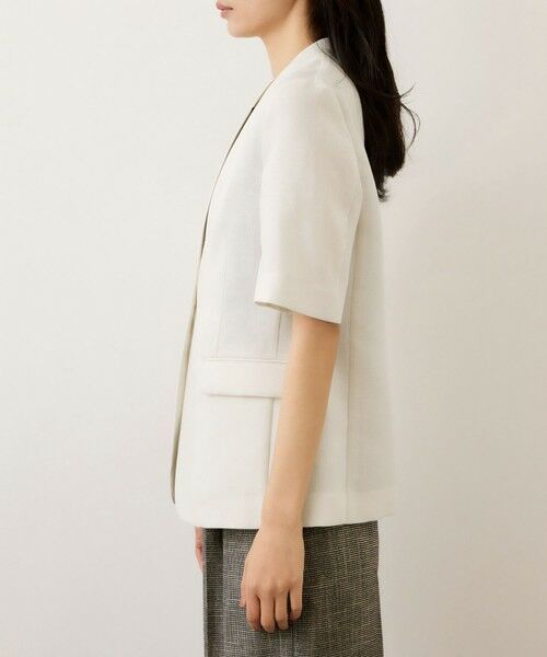 ROPE' / ロペ ノーカラージャケット | リネンハーフスリーブノーカラージャケット | 詳細15