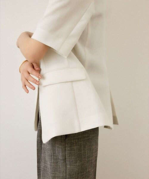 ROPE' / ロペ ノーカラージャケット | リネンハーフスリーブノーカラージャケット | 詳細2