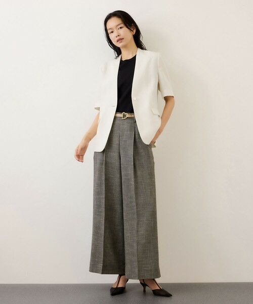 ROPE' / ロペ ノーカラージャケット | リネンハーフスリーブノーカラージャケット | 詳細4