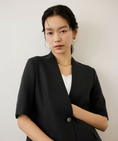 ROPE' / ロペ ノーカラージャケット | リネンハーフスリーブノーカラージャケット | 詳細7