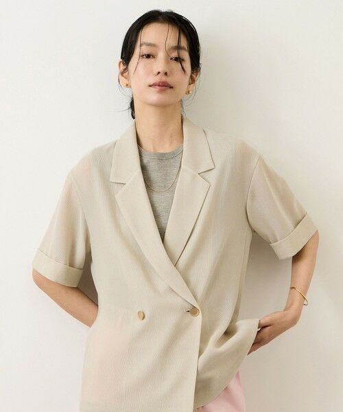 ROPE' / ロペ テーラードジャケット | ハーフスリーブライトメッシュジャケット/イージーケア（キナリ(16)）