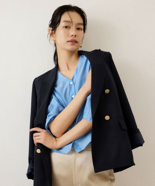 ROPE' / ロペ テーラードジャケット | ストレッチ金ボタンブレザージャケット | 詳細4