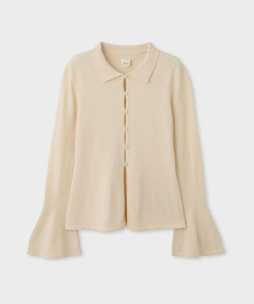 ROPE' / ロペ カーディガン・ボレロ | 【一部店舗限定】【REALM（レルム）】FLARE SLEEVE KNIT｜襟付きニットカーディガン（ホワイト(10)）