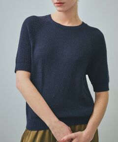 【一部店舗限定】【REALM（レルム）】HALF SLEEVE KNIT｜5分袖ニット