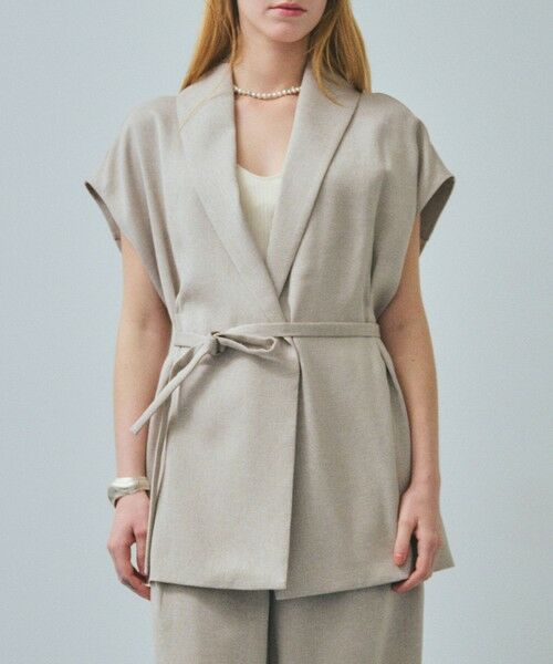 ROPE' / ロペ トレンチコート | 【一部店舗限定】【REALM（レルム）】SHAWL COLLAR HALF COAT｜ジレジャケット　26SS | 詳細1