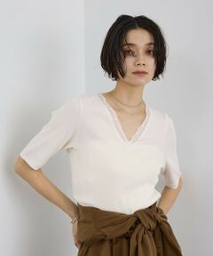 ROPE' / ロペ Tシャツ | 【SALON adam et rope'】【Angie La La for SALON】GENTLE intimate レースVネックプルオーバー