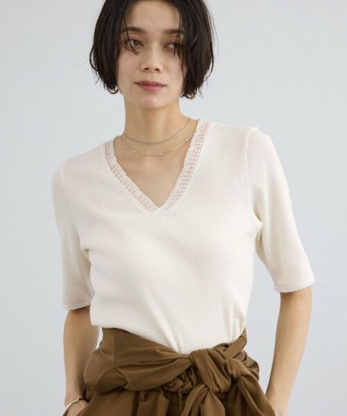 ROPE' / ロペ Tシャツ | 【SALON adam et rope'】【Angie La La for SALON】GENTLE intimate レースVネックプルオーバー | 詳細10