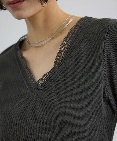 ROPE' / ロペ Tシャツ | 【SALON adam et rope'】【Angie La La for SALON】GENTLE intimate レースVネックプルオーバー | 詳細6
