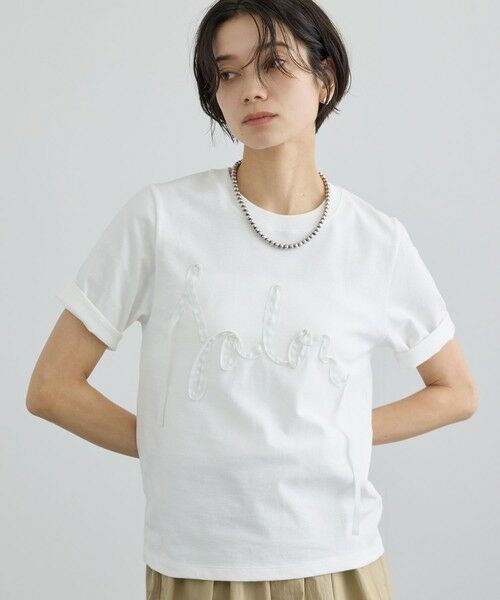 ROPE' / ロペ Tシャツ | 【SALON adam et rope'】テープ刺繍コンパクトTシャツ | 詳細3