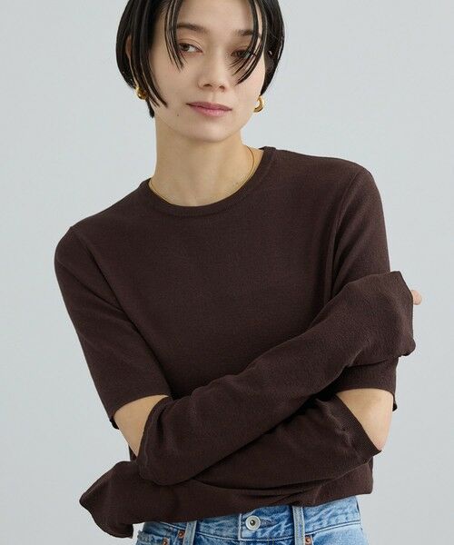 ROPE' / ロペ Tシャツ | 【SALON adam et rope'】LOTUS Arm covers T-shirt（ブラウン系(22)）