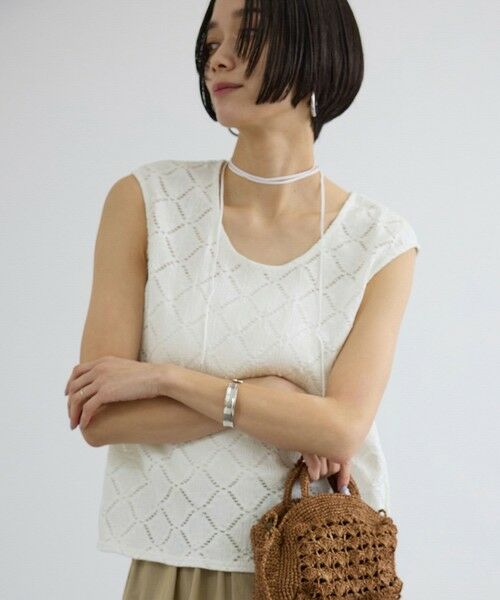 ROPE' / ロペ その他トップス | 【SALON adam et rope'】Cafissiチョーカー付きノースリーブプルオーバー / セットアップ対応（オフホワイト(15)）