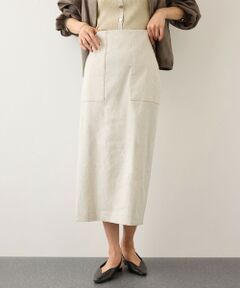 ROPE' / ロペ ミニ・ひざ丈スカート | [美人スカート]レーヨンリネンストレッチポケット付きタイトスカート/26SS・イージーケア